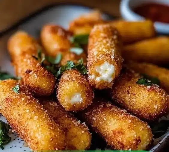 Gluten-Free Mozzarella Sticks with Crispy Seasoned Breadcrumbs