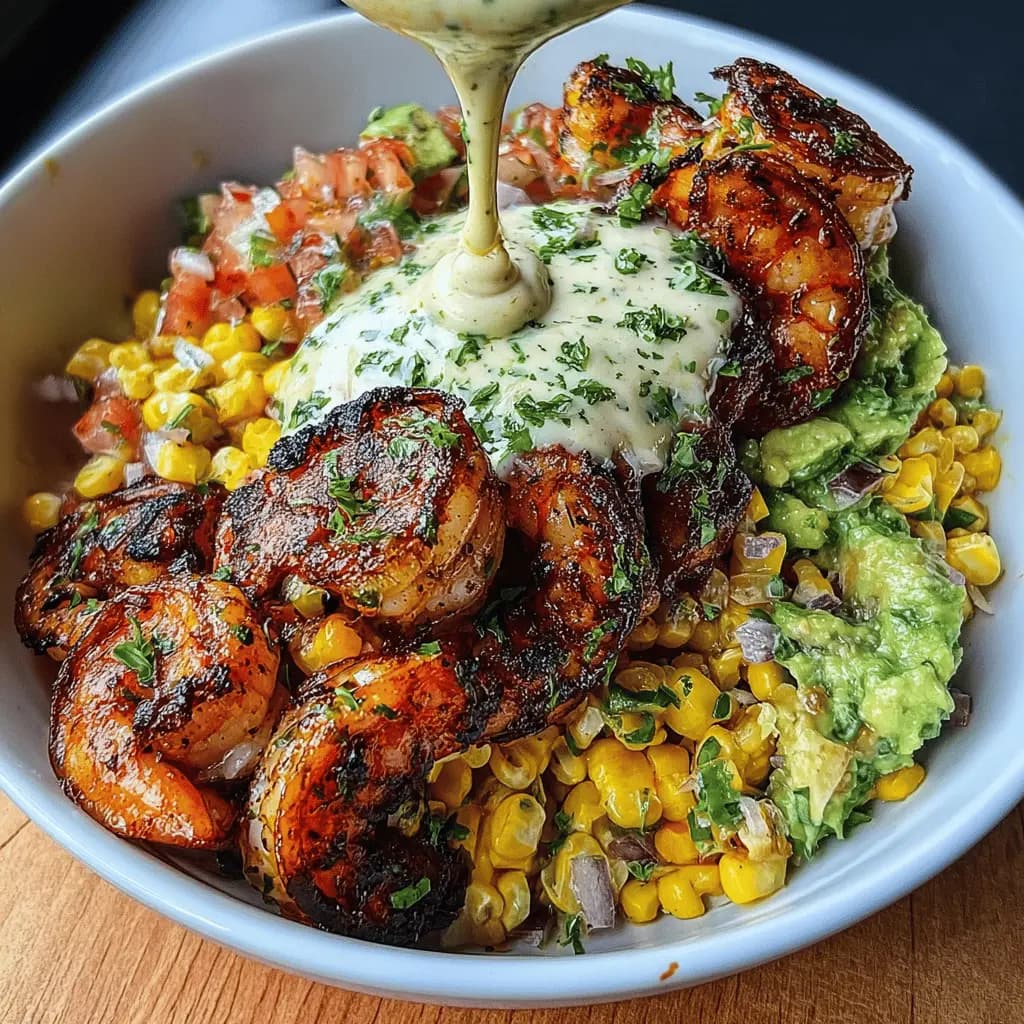 Easy Grilled Shrimp Bowl With Avocado & Corn Salsa