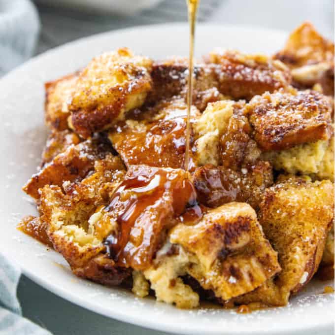 French Toast Casserole with Caramelized Brown Sugar Base