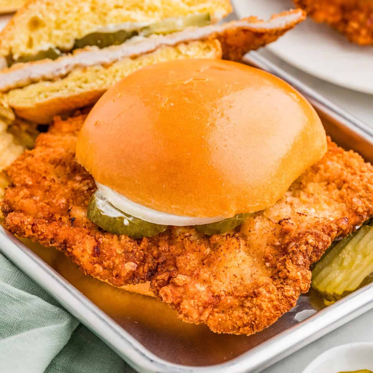 Pork Tenderloin Sandwich with Crunchy Ritz Cracker Coating